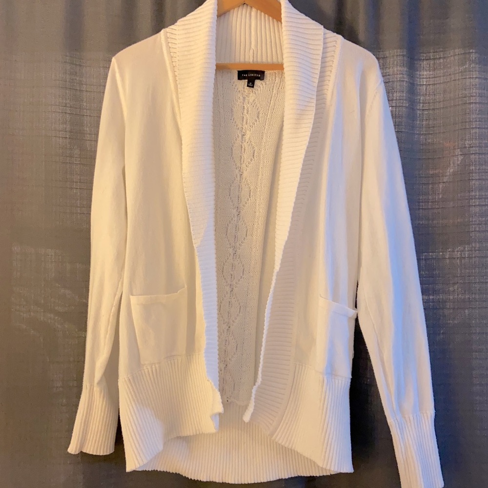 The Limited white sweater cardigan size M